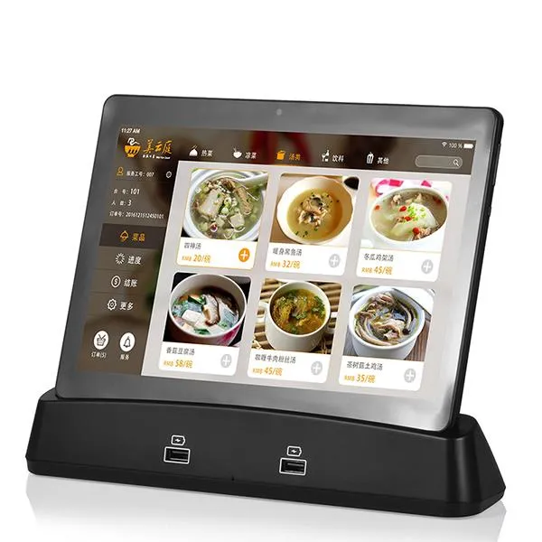 Tıbbi Android Tablet PC Şarj Dock 10 inç Restoran Siparişi Tablete